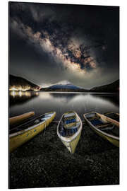 Tableau en aluminium Milky Way over the Fuji