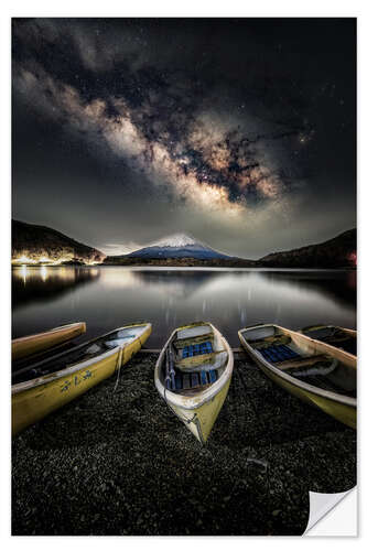 Adesivo murale Milky Way over the Fuji