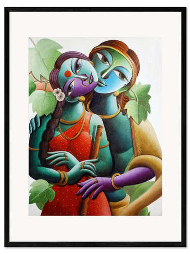 Ingelijste kunstdruk Krishna Love I