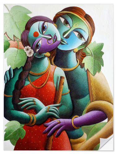 Selvklebende plakat Krishna Love I