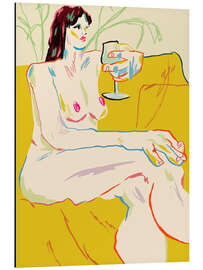 Magnettafel Porträt mit Weinglas