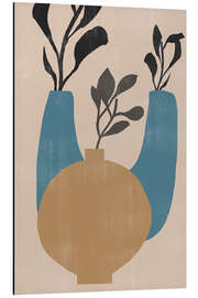 Tableau en aluminium Vases in Beige and Blue