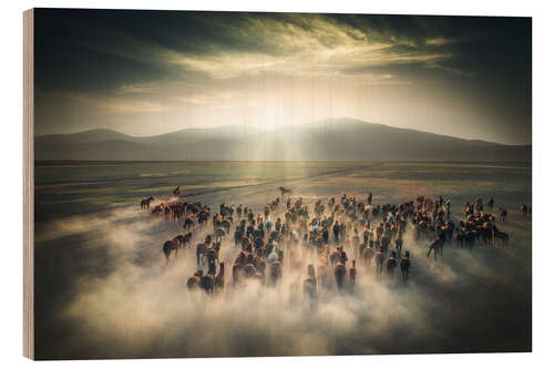 Tableau en bois Wild Horses
