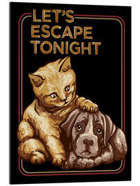 Akryylilasitaulu Cat &amp; Dog - Let&#039;s Escape Tonight