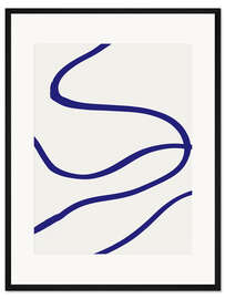 Gerahmter Kunstdruck Blaue Linien