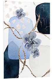 Quadro em PVC Floral Blue I