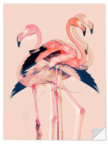 Naklejka na ścianę Flamingos II