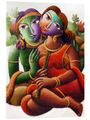 Tableau en verre acrylique Krishna Love II