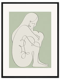 Gerahmter Kunstdruck Innerer Frieden auf Salbeigrün