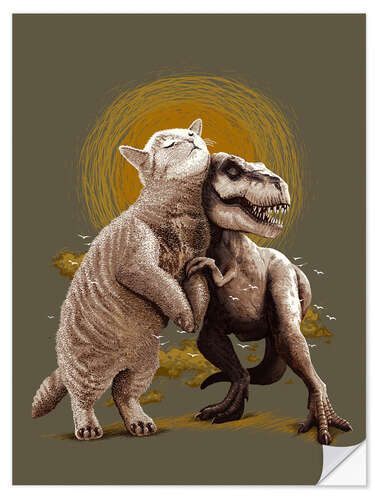 Vinilo para la pared Cat and T-Rex
