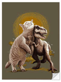Vinilo para la pared Cat and T-Rex