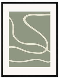 Gerahmter Kunstdruck Beige Linien II