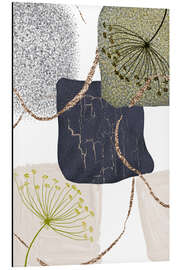 Magnettafel Blumen auf Grün-Grau II