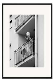 Gerahmter Kunstdruck Balkon Pause