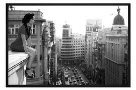 Gerahmter Kunstdruck Über den Dächern der Stadt