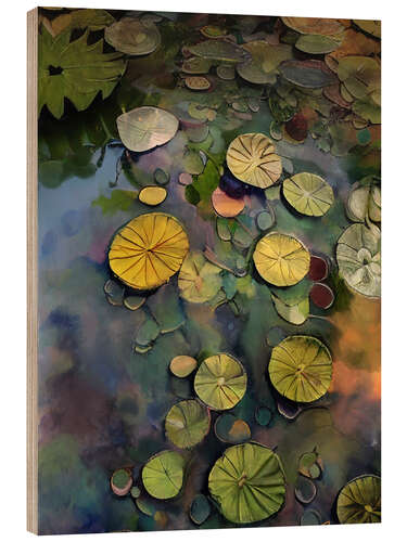 Tableau en bois Lily Pads