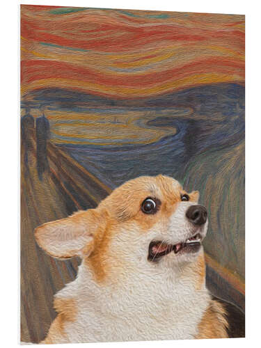 Foam board print The Scream - Corgi