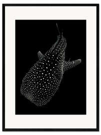 Inramat konsttryck Glowing Whale Shark