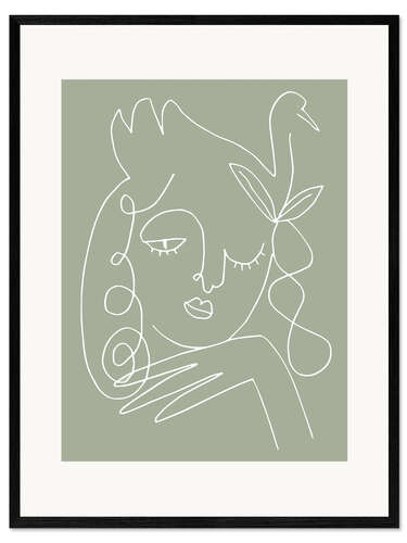 Impression artistique encadrée Face on Green