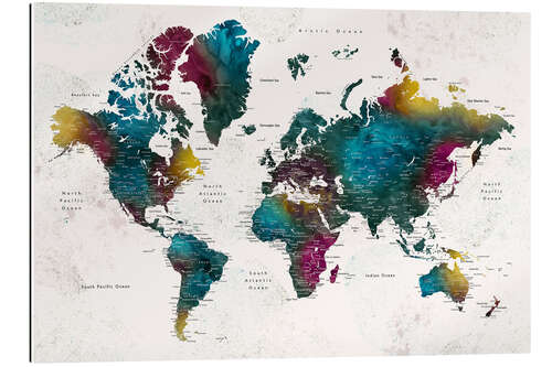 Gallery print World Map With Cities