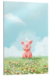 Gallery print Cute Pig in the Meadow