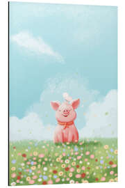 Magnettafel Süßes Schwein auf der Wiese