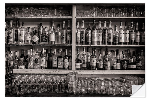 Selvklebende plakat Bar with bottles and glasses