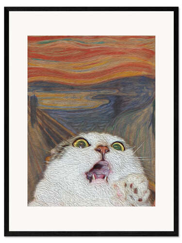 Framed art print The Scream - Cat II