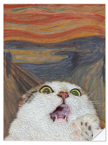 Naklejka na ścianę The Scream - Cat II