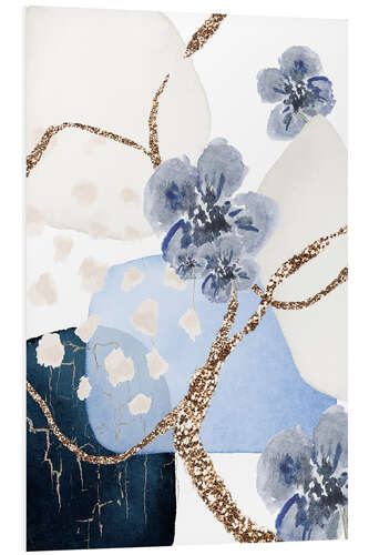 Quadro em PVC Floral Blue II