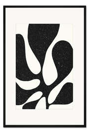 Gerahmter Kunstdruck Große Pflanze in Schwarz