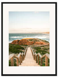 Gerahmter Kunstdruck Spaziergang an der Algarve