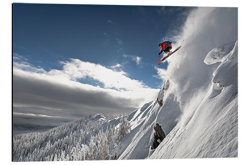 Tableau en aluminium Skier in Jump