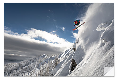 Selvklæbende plakat Skier in Jump