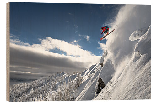 Wood print Skier in Jump