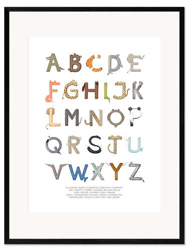 Impression artistique encadrée Animal ABC