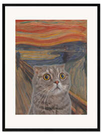 Ingelijste kunstdruk The Scream - Cat I