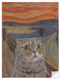 Selvklebende plakat The Scream - Cat I