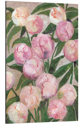 Aluminium print Painterly Peonies