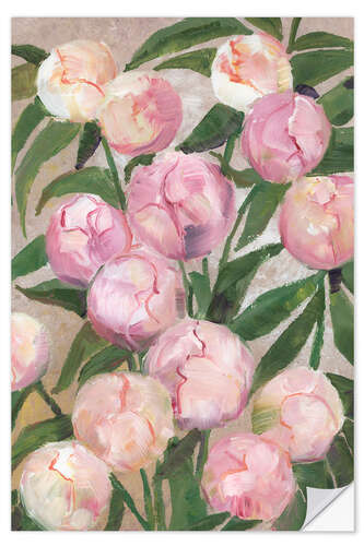 Sticker mural Painterly Peonies