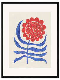 Gerahmter Kunstdruck Eine einzelne rote Blume