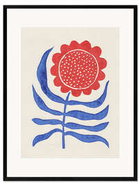 Ingelijste kunstdruk A Single Red Flower