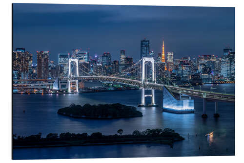 Obraz na aluminium Rainbow Bridge in Tokyo, Japan