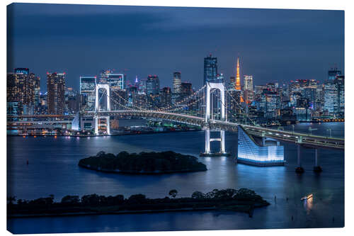 Tableau sur toile Rainbow Bridge in Tokyo, Japan