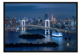 Gerahmter Kunstdruck Regenbogenbrücke in Tokio, Japan