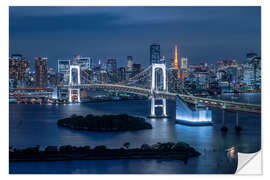 Naklejka na ścianę Rainbow Bridge in Tokyo, Japan