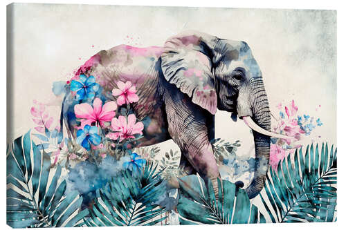 Canvas print Elephant Garden