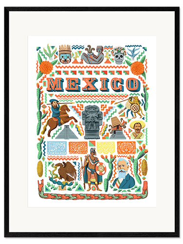 Stampa artistica con cornice Mexican History