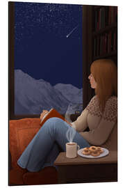 Magnettafel Die Leserin in einer Winternacht