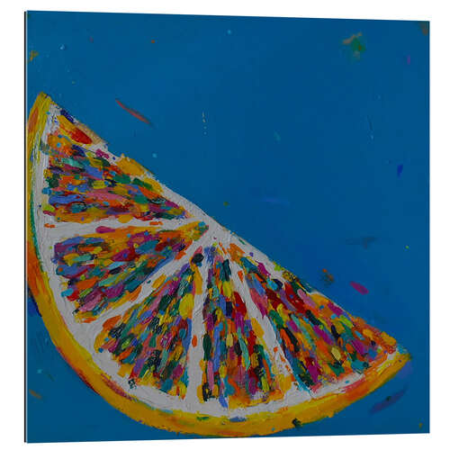 Galleritryk Lemon Slice on Blue